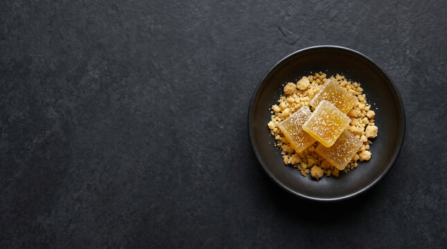 Luxury Yuzu Jelly Petit Fours with Citrus Crumble and Sugar Crystals