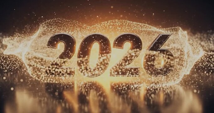 New Year 2026 Celebration with Sparkling Lights.