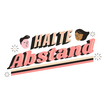 Halte abstand german lettering