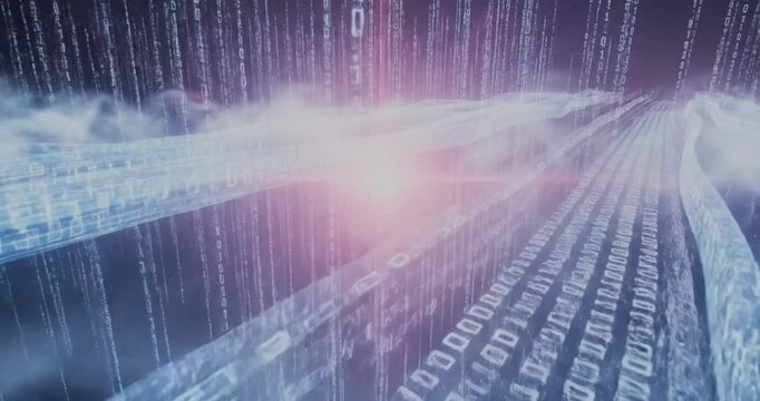 Digital Data Streams with Rain Effect Visual.