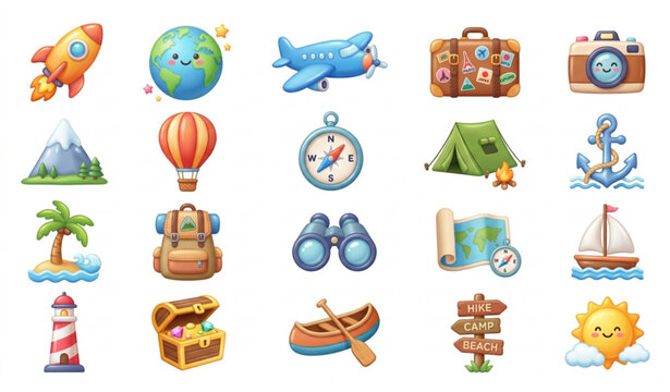 Trendy puffy 3D e-commerce vector icon set with squishy shopping bag cart credit card and gift on white