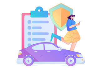 Buy insurance for car flat character vector concept operation illustration  © Lyn Lee