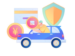 Buy insurance for car flat character vector concept operation illustration  © Lyn Lee