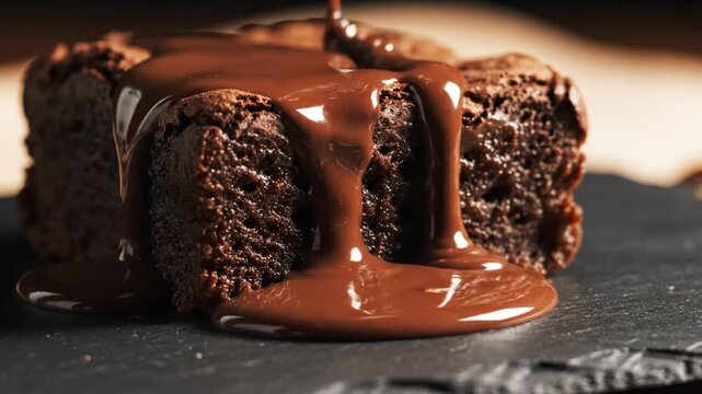 Decadent Dark Chocolate Brownie Close-Up, Indulgent Dessert Treat