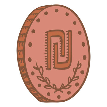 Business finances shekel coin color stroke icon