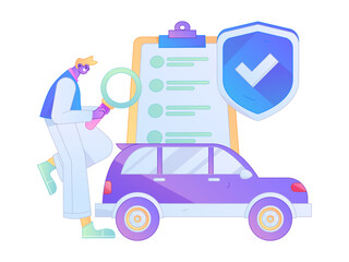 Buy insurance for car flat character vector concept operation illustration  © Lyn Lee