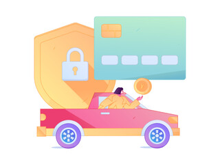 Buy insurance for car flat character vector concept operation illustration  © Lyn Lee
