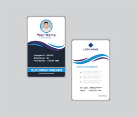 Fototapeta premium Corporate modern employee id card design template