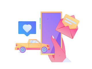 Buy insurance for car flat character vector concept operation illustration  © Lyn Lee