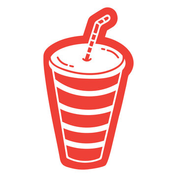 Red drink cup with a straw