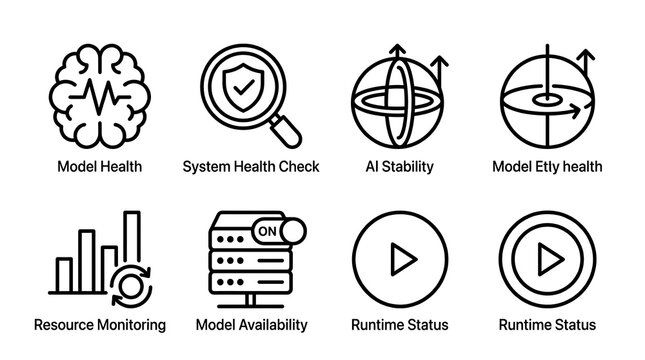 AI model health and stability icons