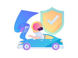 Buy insurance for car flat character vector concept operation illustration  © Lyn Lee