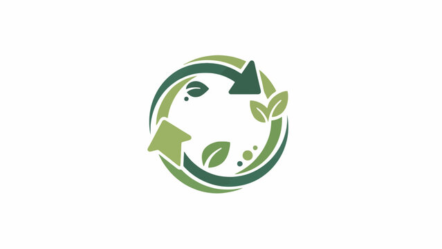 A circular green icon representing environmental sustainability and natural recycling