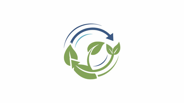 A circular icon representing the concept of environmental sustainability and nature