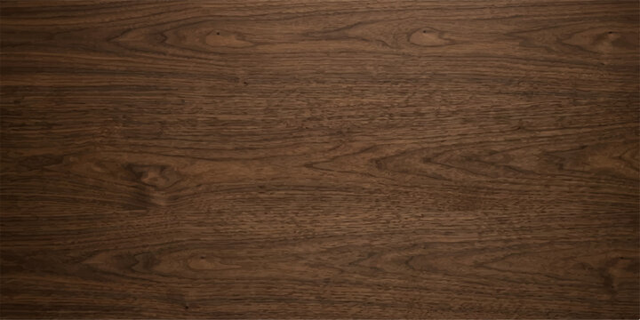 Natural walnut and dark wood plank background with realistic timber grain and a rustic wooden surface texture for tabletop product mockups and restaurant menu design