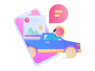 Buy insurance for car flat character vector concept operation illustration  © Lyn Lee