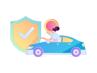 Buy insurance for car flat character vector concept operation illustration  © Lyn Lee