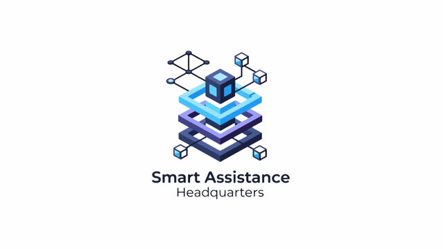 A digital icon representing a complex network of interconnected data processing layers