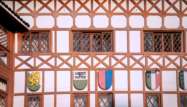 Vila Capivari with its German architecture is an upscale neighborhood in Campos do Jord&atilde;o, one of the main tourist destinations, with shops specializing in chocolates and handicrafts. Brazil, 2024