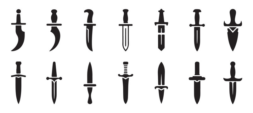 Selection of historic swords and daggers, representing different eras and cultures.