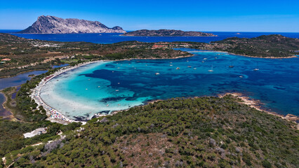 Obraz premium Aereal view of cala Brandinchi Sardinia