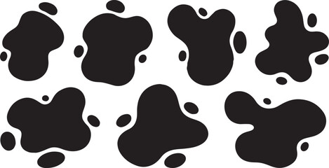 Fototapeta premium Black Liquid Splatters and Blob Shapes Vector Set