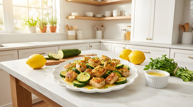Golden Chicken and Turkey Bites in Lemon Glaze