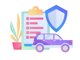 Buy insurance for car flat character vector concept operation illustration  © Lyn Lee