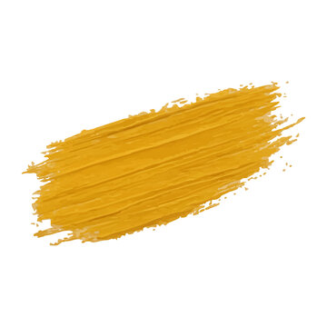 Gold Acrylic Paint Brush Stroke, Textured Yellow Smear Diagonal Smudge for Artistic Design Element