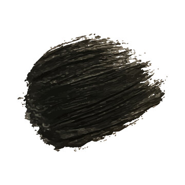 Black Acrylic Paint Brush Stroke, Textured Dry Smear Smudge Patch for Artistic Background Design