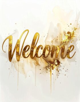 Elegant golden script greeting