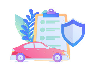 Buy insurance for car flat character vector concept operation illustration  © Lyn Lee