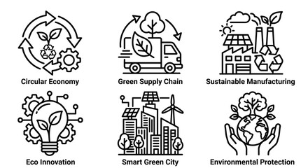 Fototapeta premium Eco friendly icons for green future