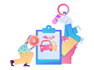 Buy insurance for car flat character vector concept operation illustration  © Lyn Lee