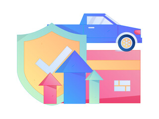 Buy insurance for car flat character vector concept operation illustration  © Lyn Lee