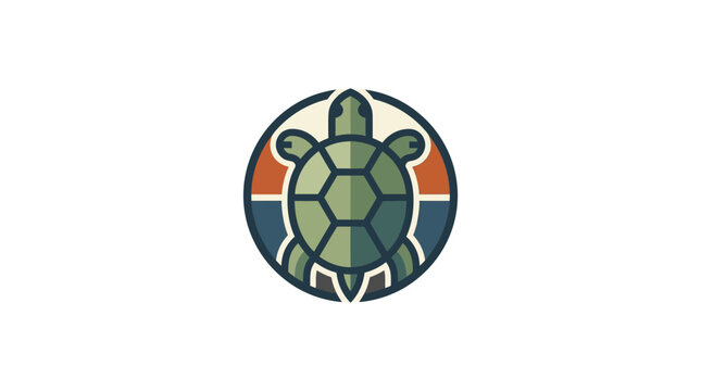 Green turtle logo design element.