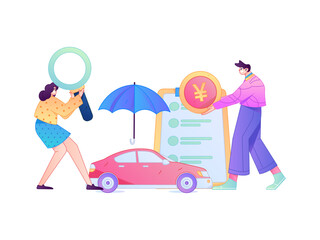 Buy insurance for car flat character vector concept operation illustration  © Lyn Lee