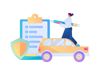Buy insurance for car flat character vector concept operation illustration  © Lyn Lee