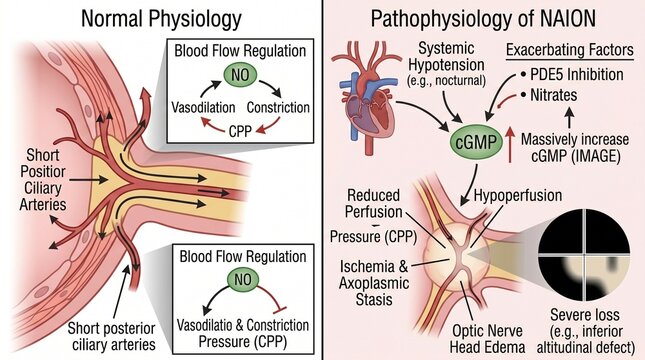 Pharmacology diagram of phosphodiesterase enzyme inhibition and NADION biochemistry pathway illustration