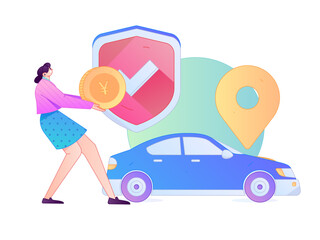 Buy insurance for car flat character vector concept operation illustration  © Lyn Lee