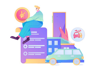 Buy insurance for car flat character vector concept operation illustration  © Lyn Lee
