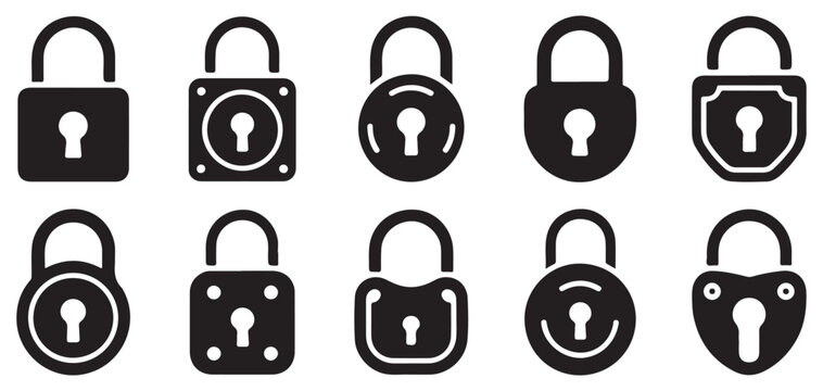Traditional padlock icons for home and office security vector illustration eps 10
