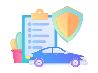 Buy insurance for car flat character vector concept operation illustration  © Lyn Lee
