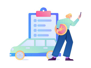 Buy insurance for car flat character vector concept operation illustration  © Lyn Lee