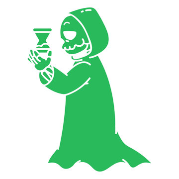 Grim reaper drinking a glass of wine