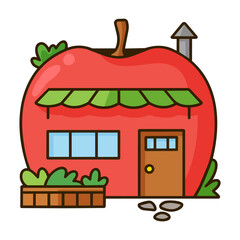 Obraz premium Cute Apple House