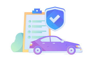 Buy insurance for car flat character vector concept operation illustration  © Lyn Lee