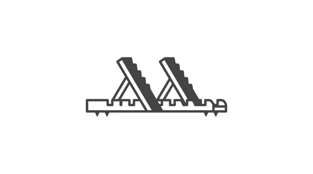 Sprinting Starting Blocks Vector Icon - Professional Track and Field Athletics Equipment Illustration