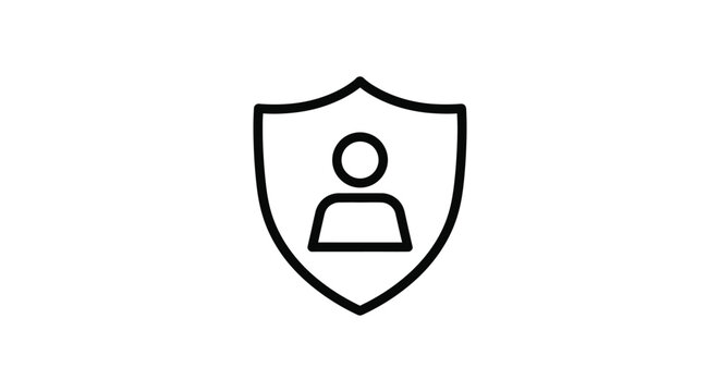 Person silhouette inside shield icon