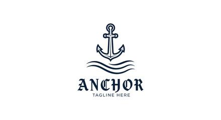 Anchor logo with nautical rope design © MdPashar